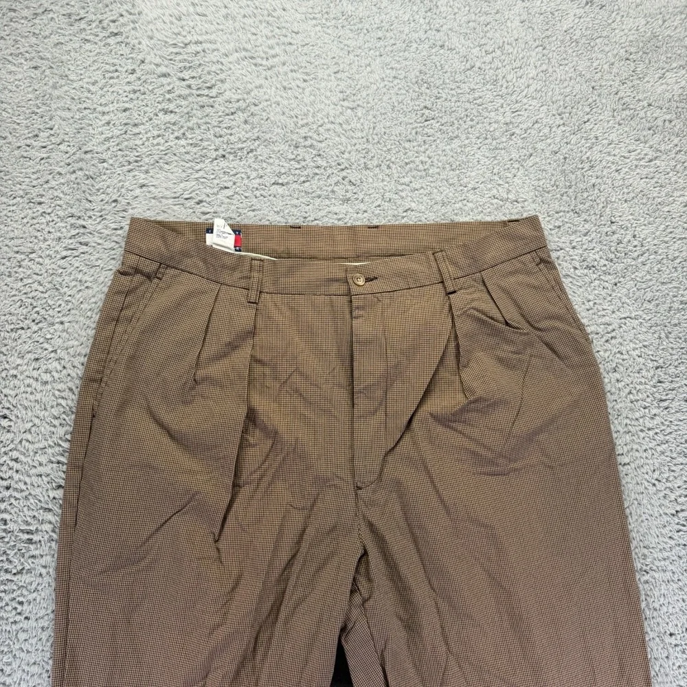 Vintage Tommy Hilfiger Pant Mens 38x31 Brown Cotton Dress Straight Formal Career